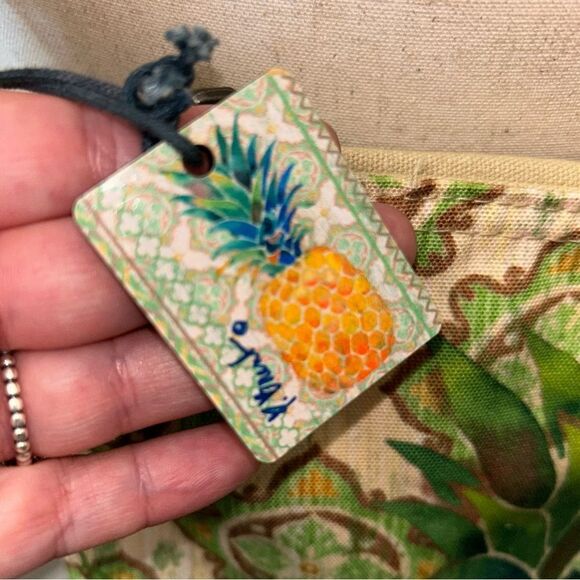 Paul Brent Embellished Pineapple Print Zipper Closure Crossbody Purse Bag - Picture 2 of 11